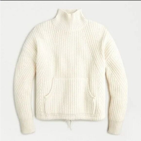 J. Crew Pocket Front Turtleneck Sweater in Ivory Size - Picture 2 of 9